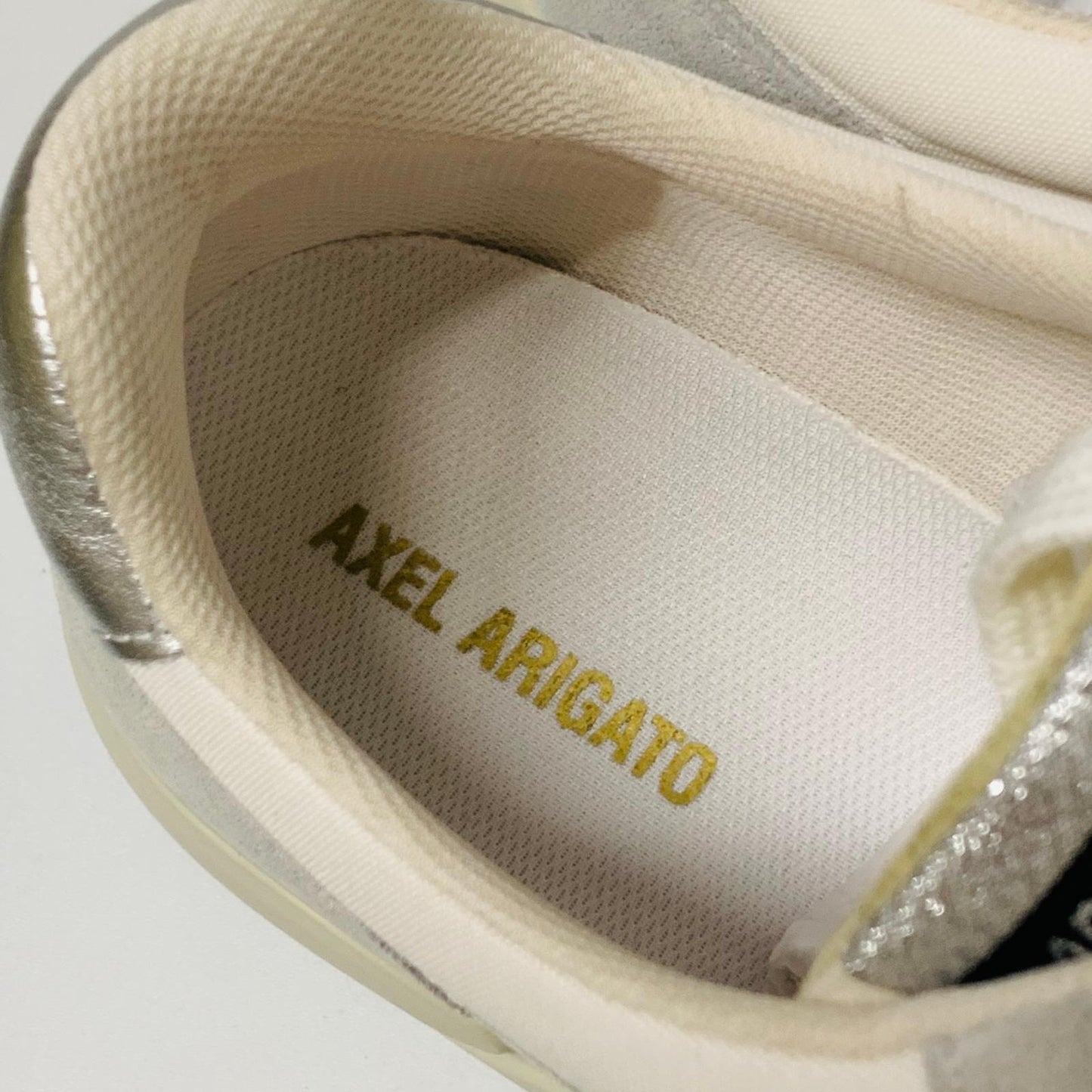 AXEL ARIGATO Men's Glitter Silver White Leather Trainer Chunky Genesis UK6.5 NEW