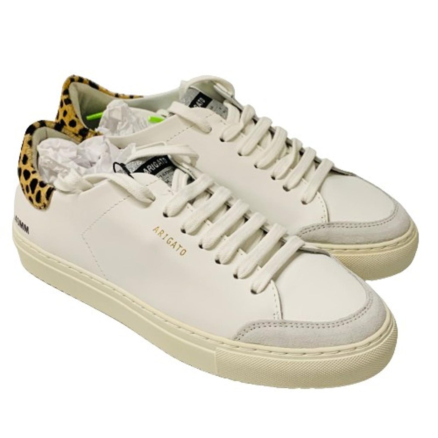 AXEL ARIGATO Ladies White Leather Clean 90 Leopard Trainer Sneaker UK6 NEW