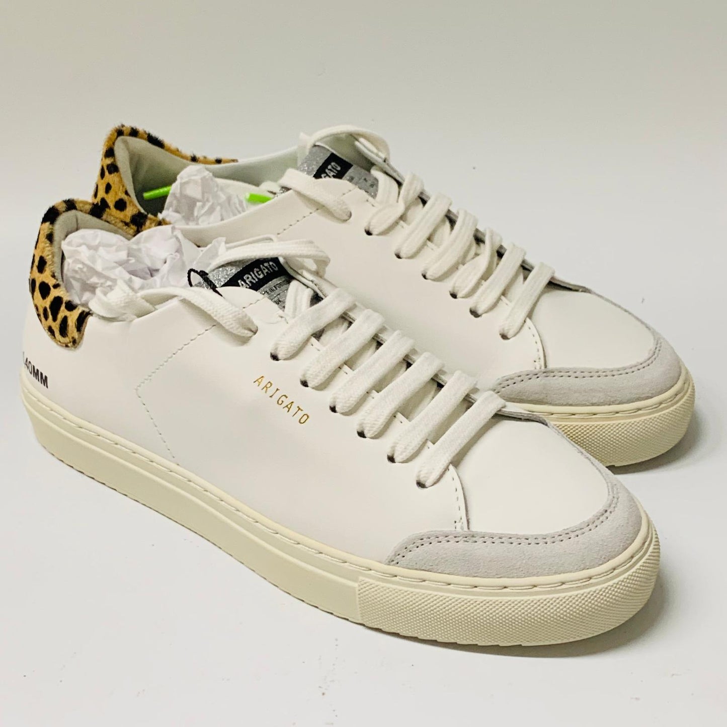 AXEL ARIGATO Ladies White Leather Clean 90 Leopard Trainer Sneaker UK6 NEW