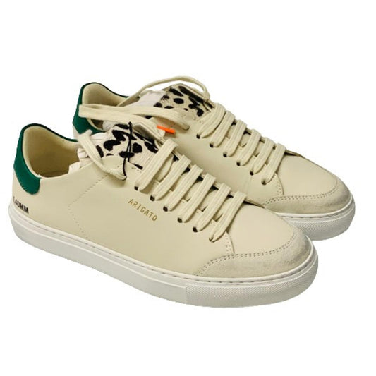 AXEL ARIGATO Ladies Beige Green Accent Clean 90 Leather Trainer Sneaker UK4 NEW