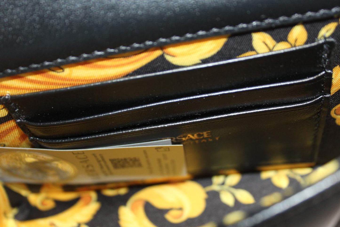 VERSACE Ladies Virtus Black Quilted Leather Chain Shoulder Bag 17 x 11 x 5cm NEW