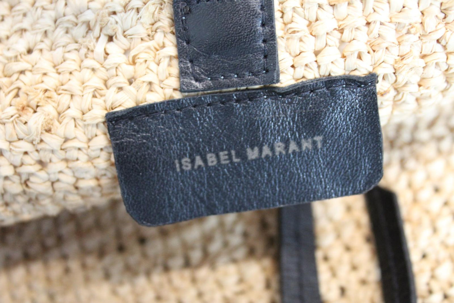 ISABEL MARANT Ladies Bayia Beige Brown Black Raffia & Leather Shoulder Bag NEW