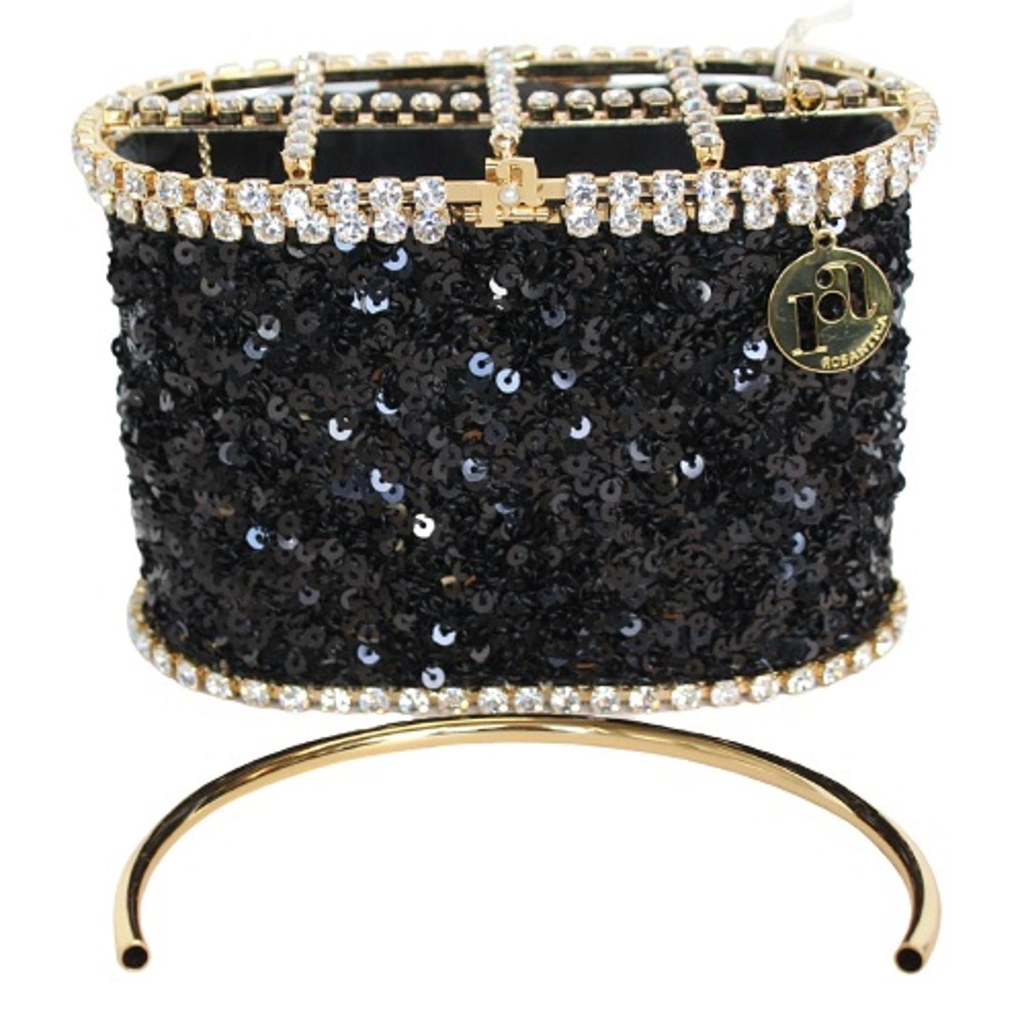 ROSANTICA Ladies Holli Ballerina Black Sequins Crystals Embellished Tote Bag NEW