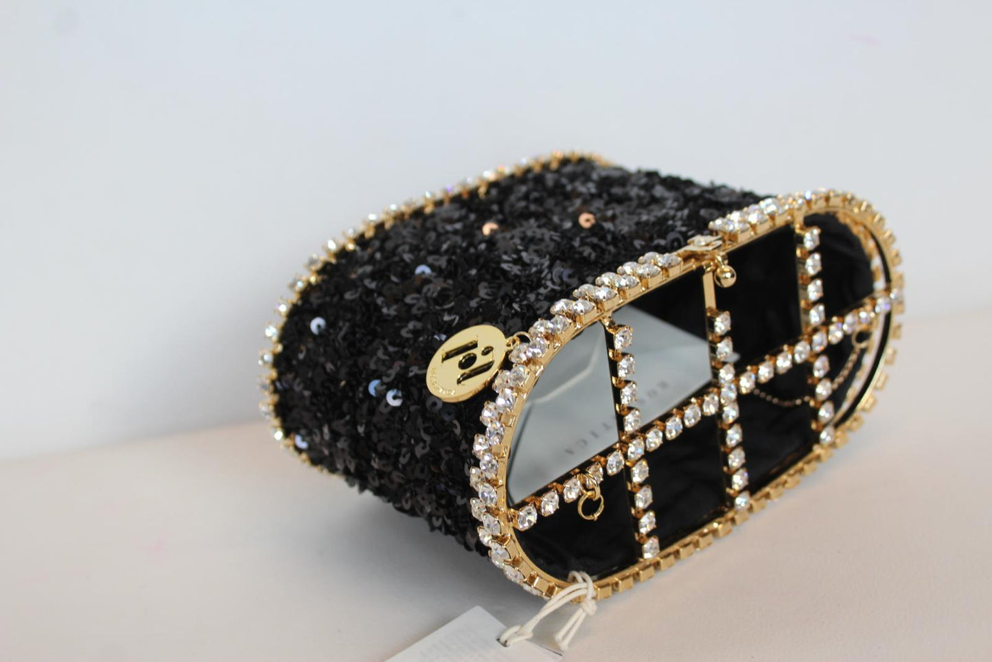 ROSANTICA Ladies Holli Ballerina Black Sequins Crystals Embellished Tote Bag NEW