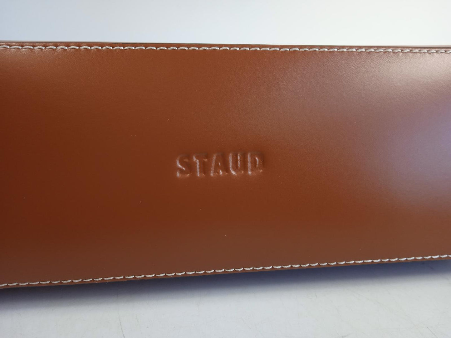 STAUD Ladies Tan Brown Leather Kaia Zip Fastening Shoulder Bag One Size NEW