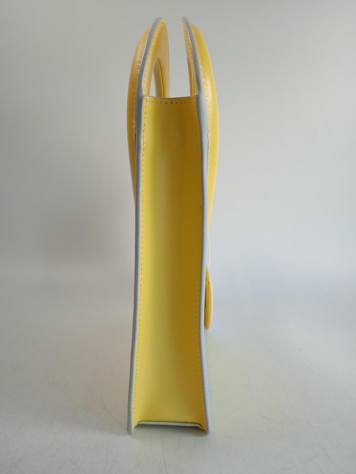 STAUD Ladies Wallflower Yellow Leather Limone Top Handle Tote Bag One Size NEW