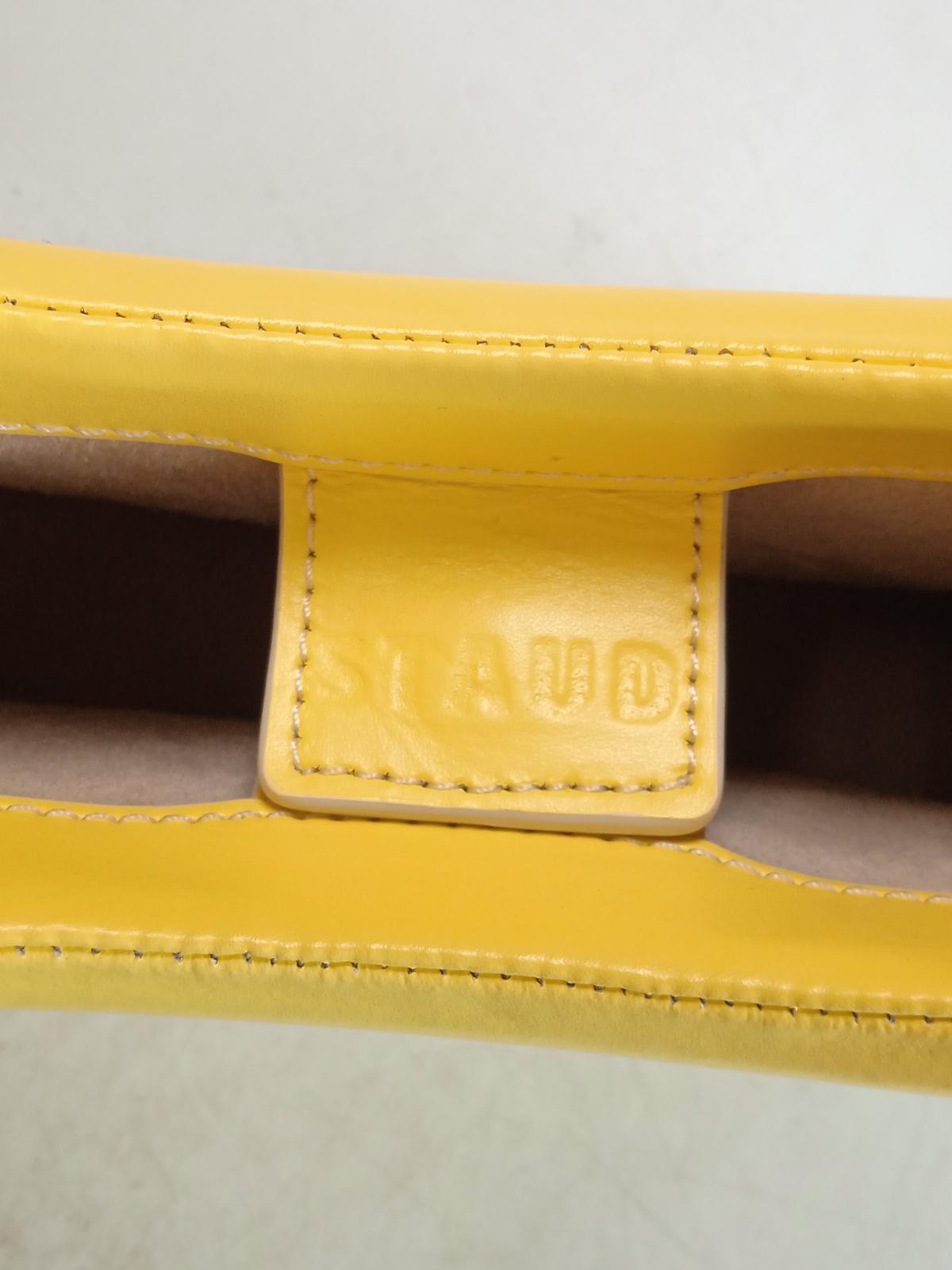STAUD Ladies Wallflower Yellow Leather Limone Top Handle Tote Bag One Size NEW