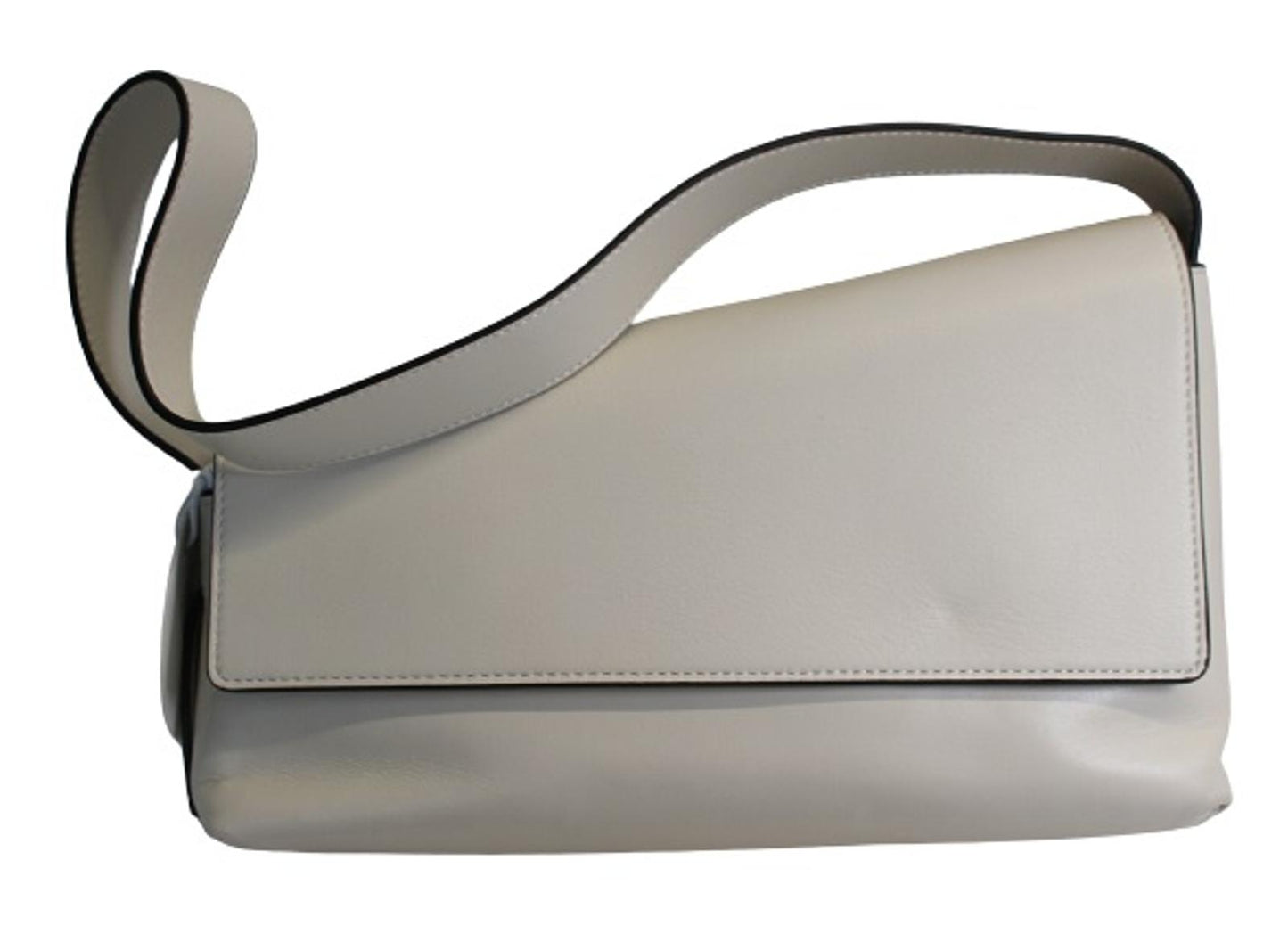 STAUD Ladies Cream Ivory Acute Leather Flap Magnetic Shoulder Bag OS  NEW