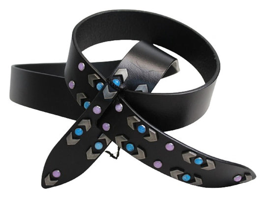 ISABEL MARANT Ladies Ceinture Leece Black Multi Leather Embellished Belt M NEW