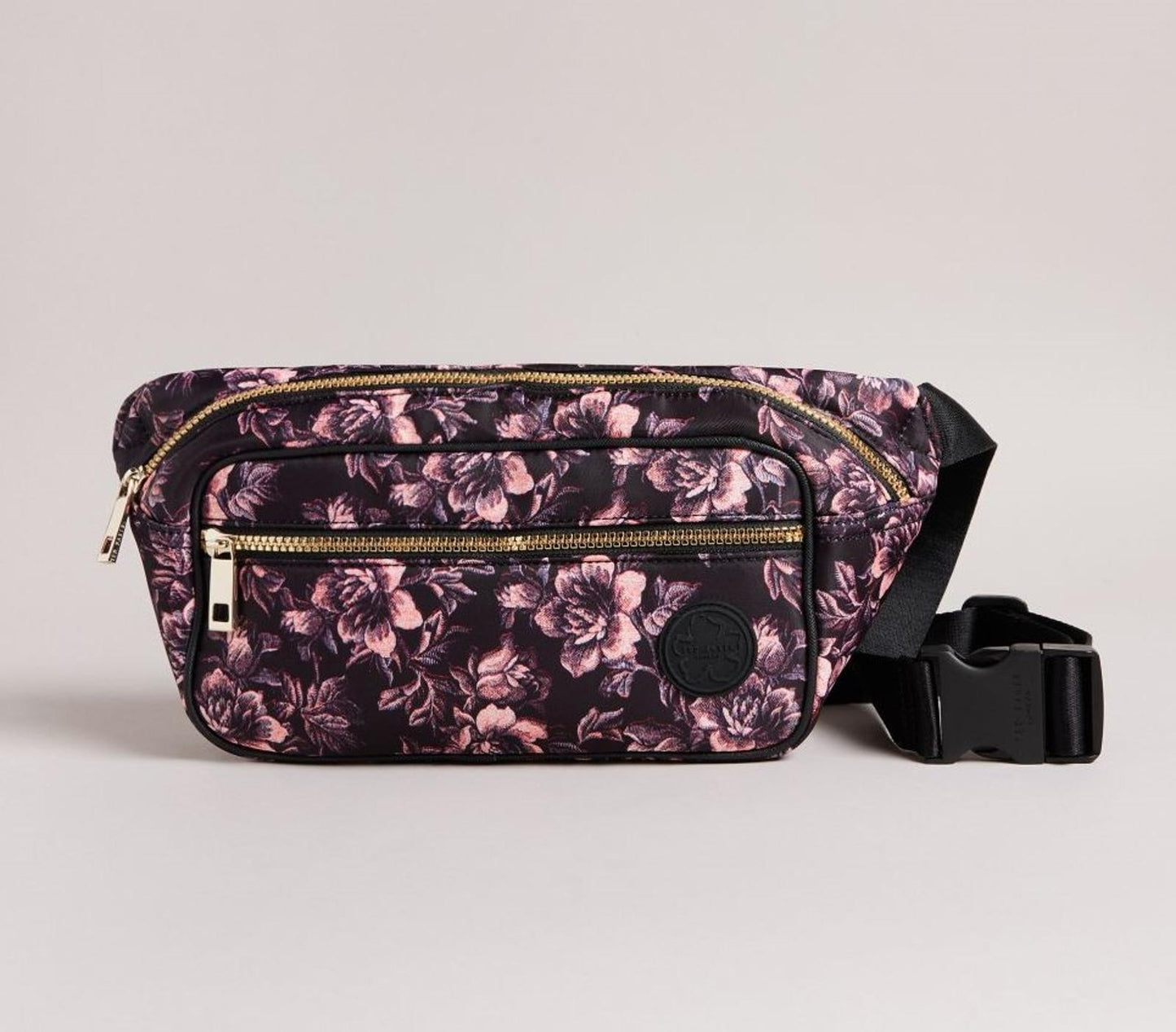TED BAKER Ozana Ladies 3D Glitch Floral Printed Bumbag Black / Purple BNWT