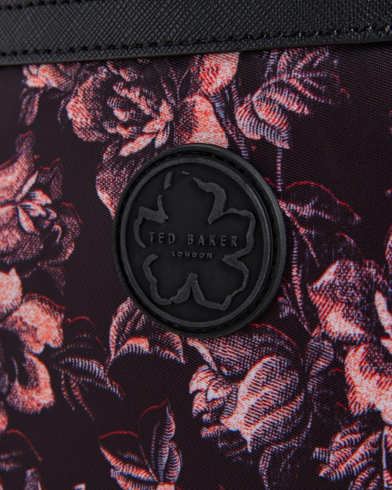 TED BAKER Ozalia Ladies 3D Glitch Floral Printed Tote Bag Black / Purple BNWT