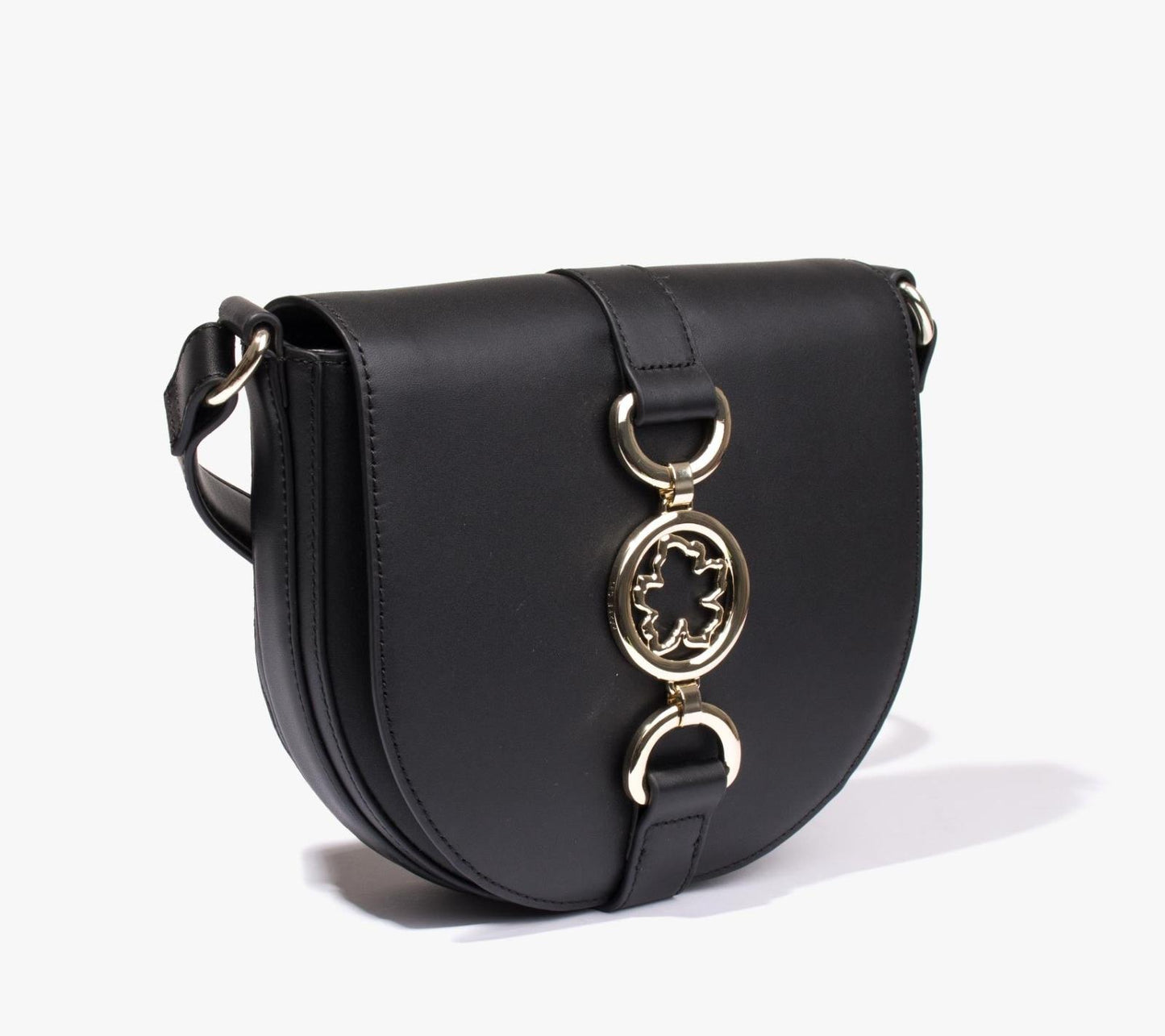 TED BAKER Kensie Ladies Black Leather Magnolia Detail Cross Body Bag BNWT
