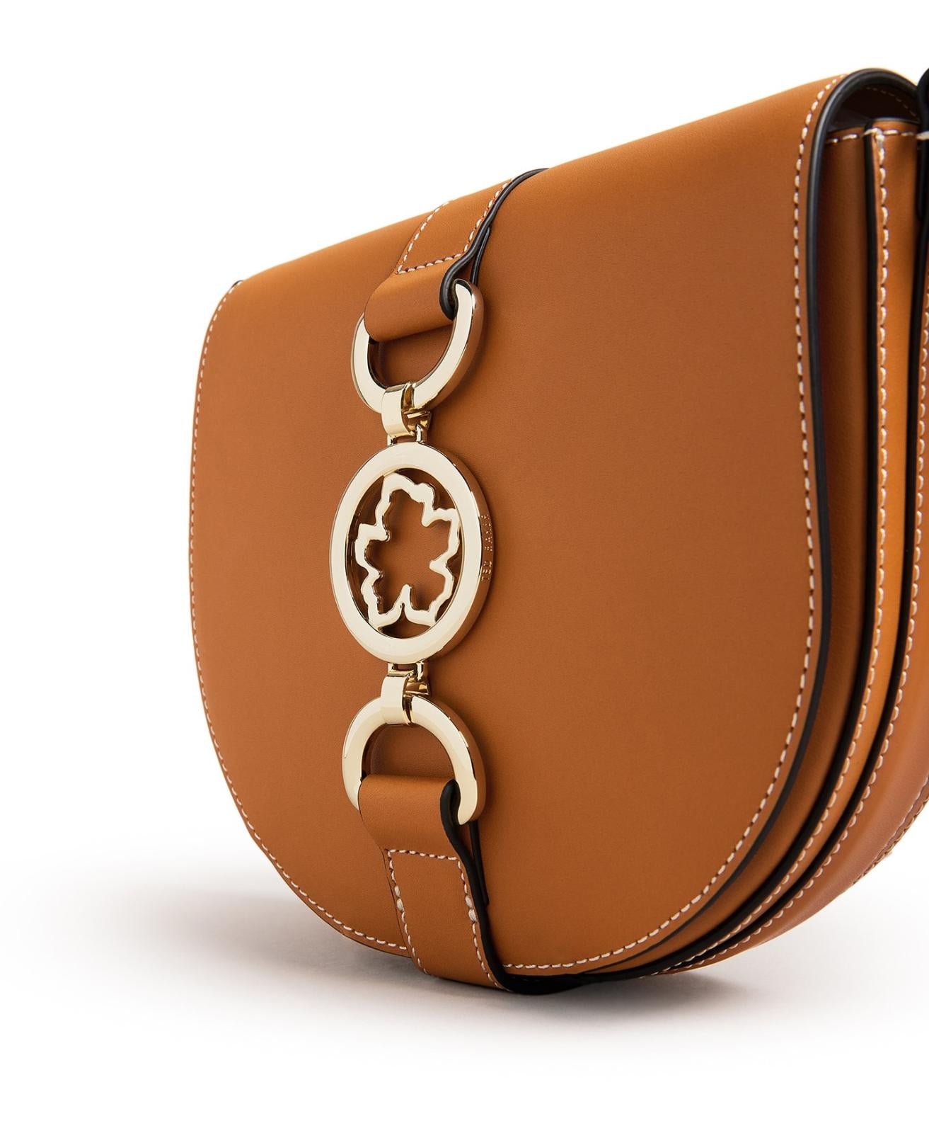 TED BAKER Kensie Ladies Tan Brown Leather Magnolia Detail Cross Body Bag BNWT
