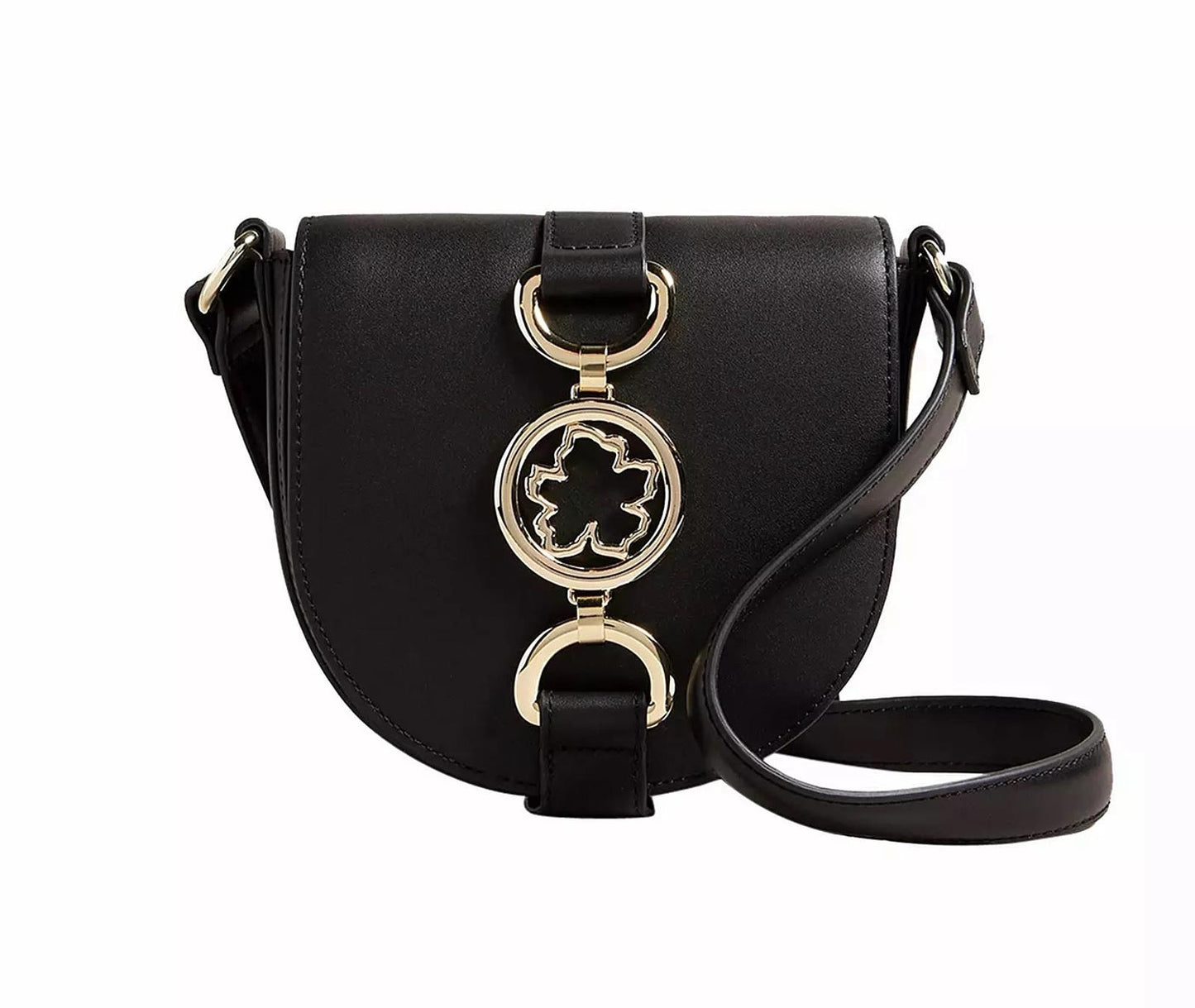 TED BAKER Kensina Ladies Black Leather Magnolia Detail Mini Cross Body Bag BNWT