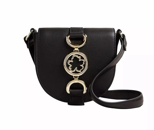 TED BAKER Kensina Ladies Black Leather Magnolia Detail Mini Cross Body Bag BNWT