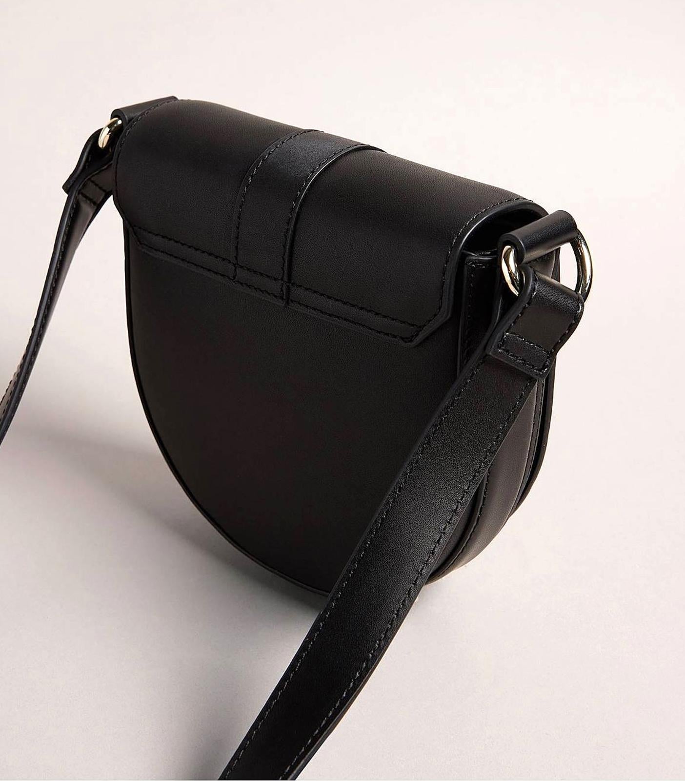 TED BAKER Kensina Ladies Black Leather Magnolia Detail Mini Cross Body Bag BNWT