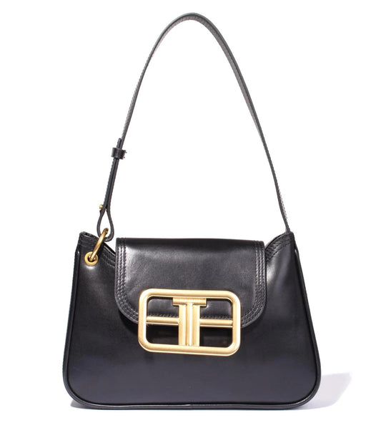 TED BAKER Tikel Ladies Black Leather Statement T Shoulder Bag BNWT
