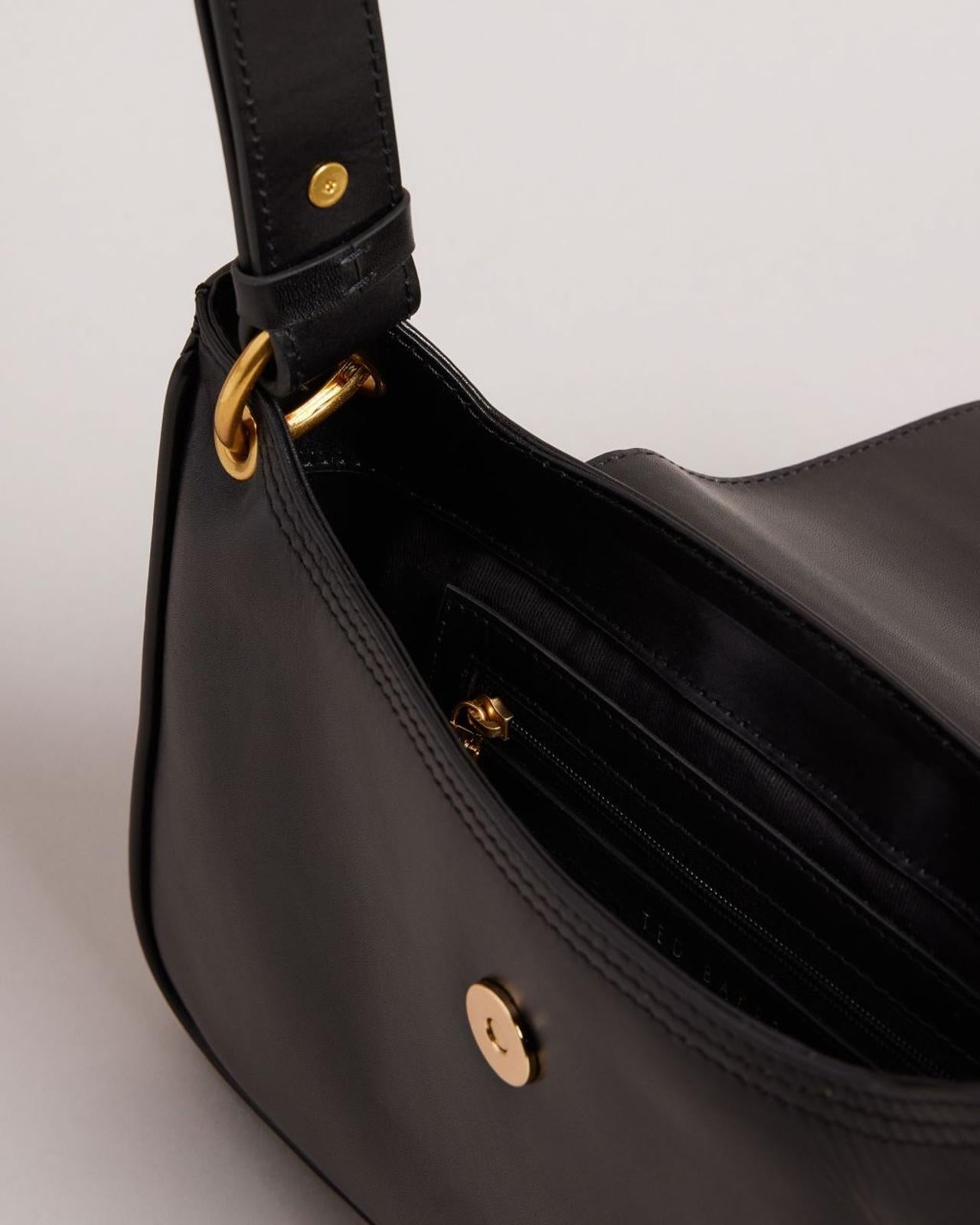 TED BAKER Tikel Ladies Black Leather Statement T Shoulder Bag BNWT