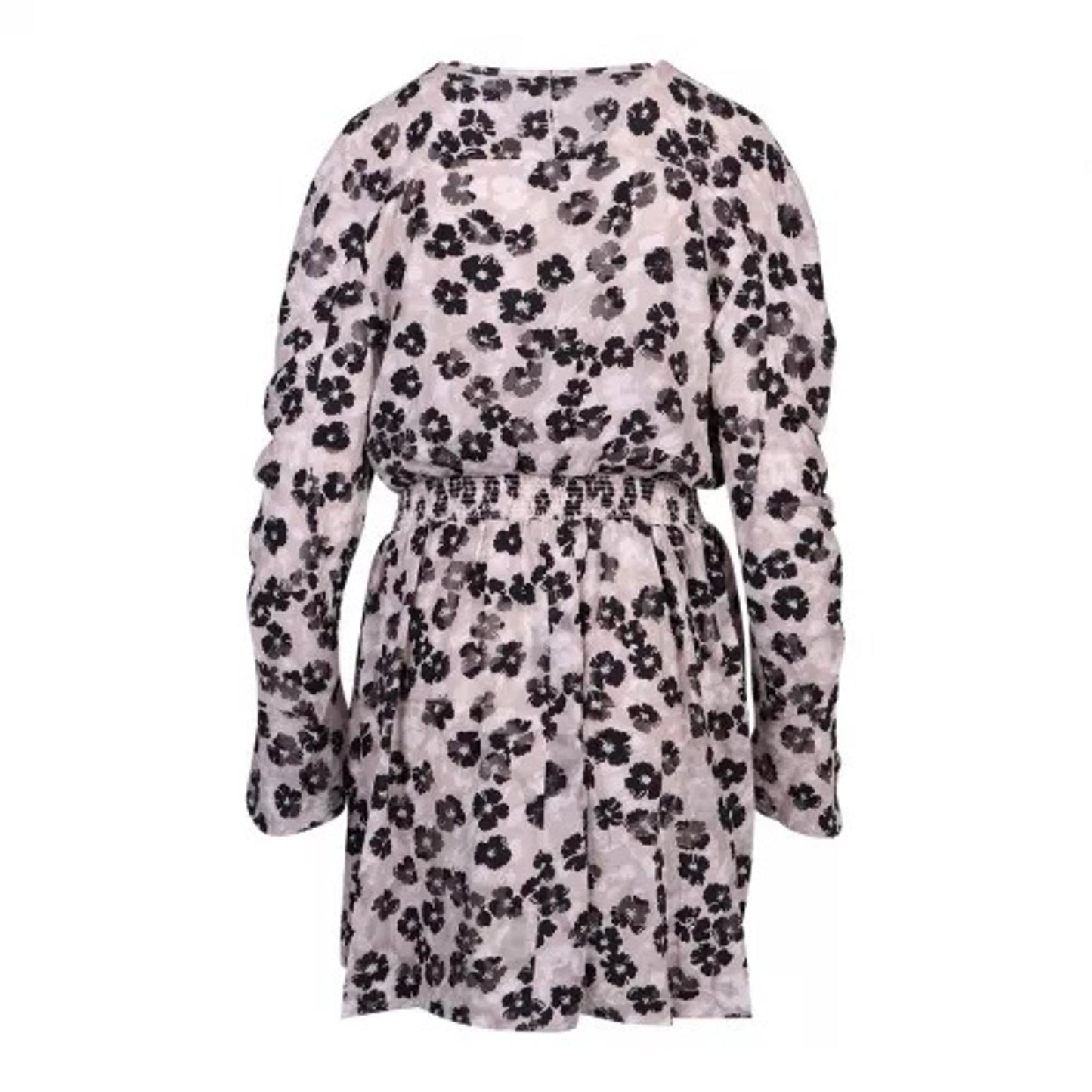 TED BAKER Felici Light Grey Floral Long Sleeve Ruched Mini Dress (2) UK10 BNWT