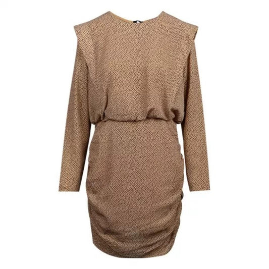 TED BAKER Quinci Brown Black Spotted Shoulder Detail Mini Dress (1) UK8 BNWT