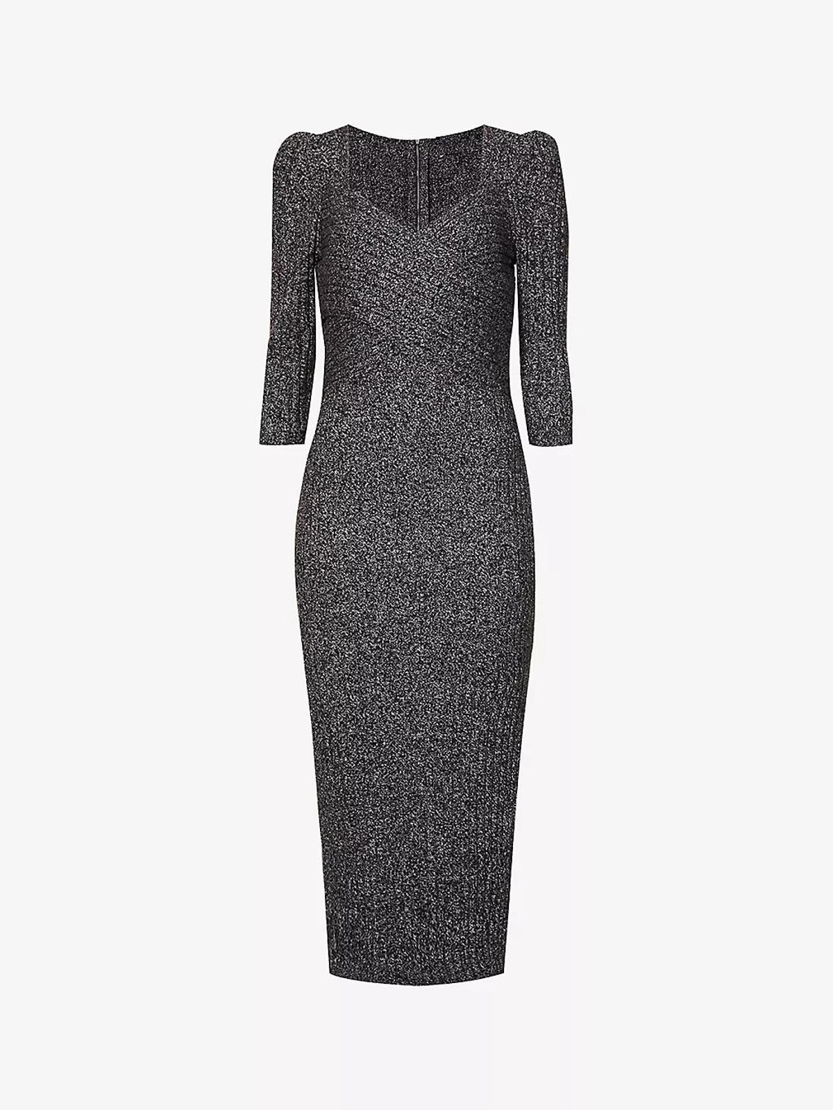 TED BAKER Chelsiy Black Sweetheart Neckline Knitted Dress (3) UK12 BNWT