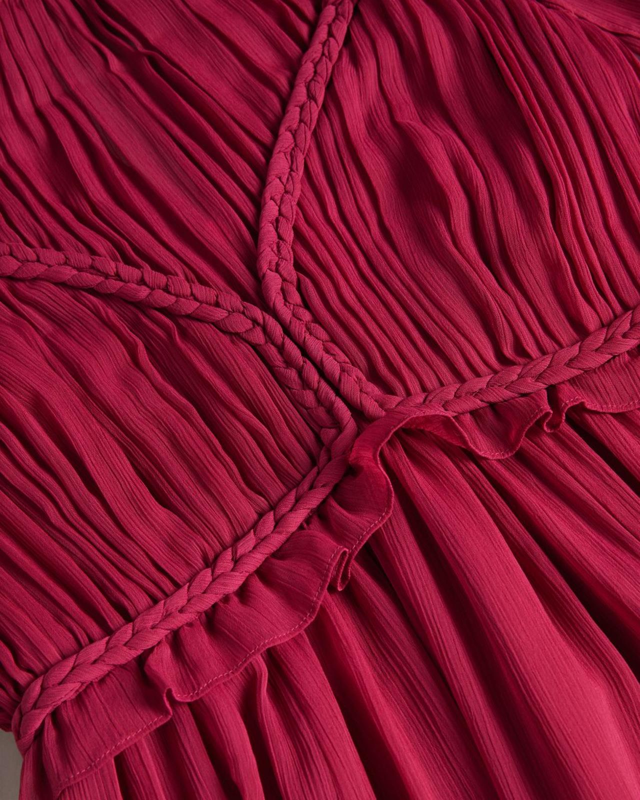 TED BAKER Paigei Deep Pink Rope Could Shoulder Detail Mini Dress (1) UK8 BNWT
