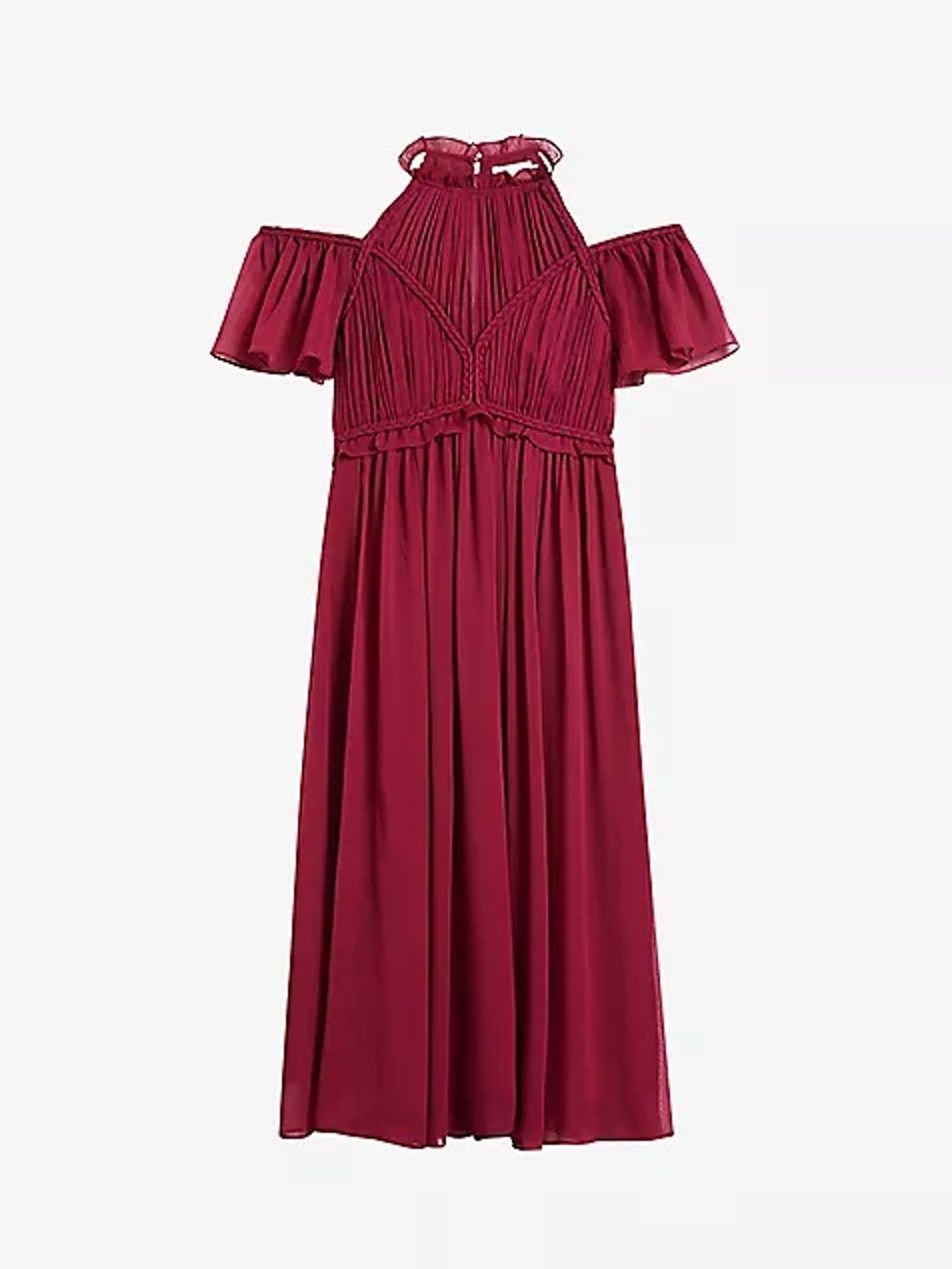 TED BAKER Paigei Deep Pink Rope Could Shoulder Detail Mini Dress (3) UK12 BNWT