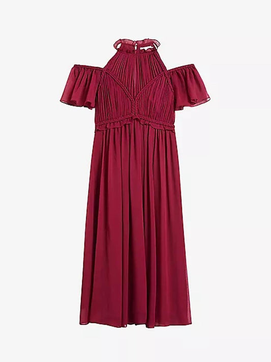 TED BAKER Paigei Deep Pink Rope Could Shoulder Detail Mini Dress (3) UK12 BNWT