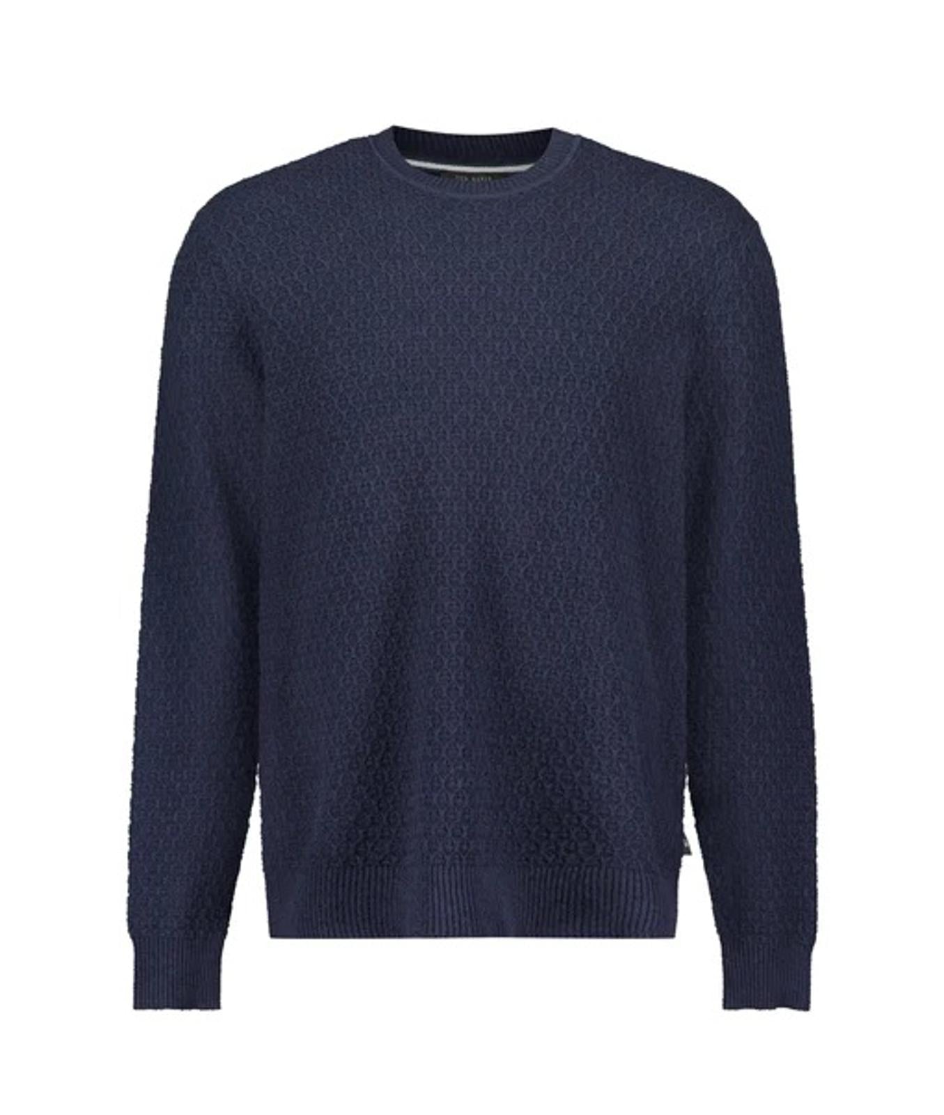 TED BAKER Woolf Men's Navy Blue Textured Stitch Crew Neck Jumper (2) S BNWT