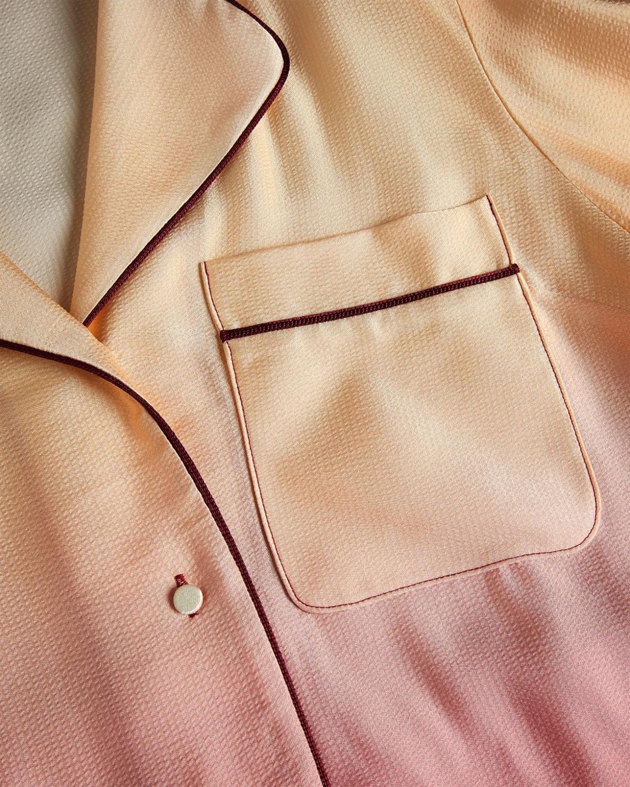 TED BAKER Dagna Ladies Pink Ombre Gradient Revere Piped Edge Shirt (1) UK8 BNWT