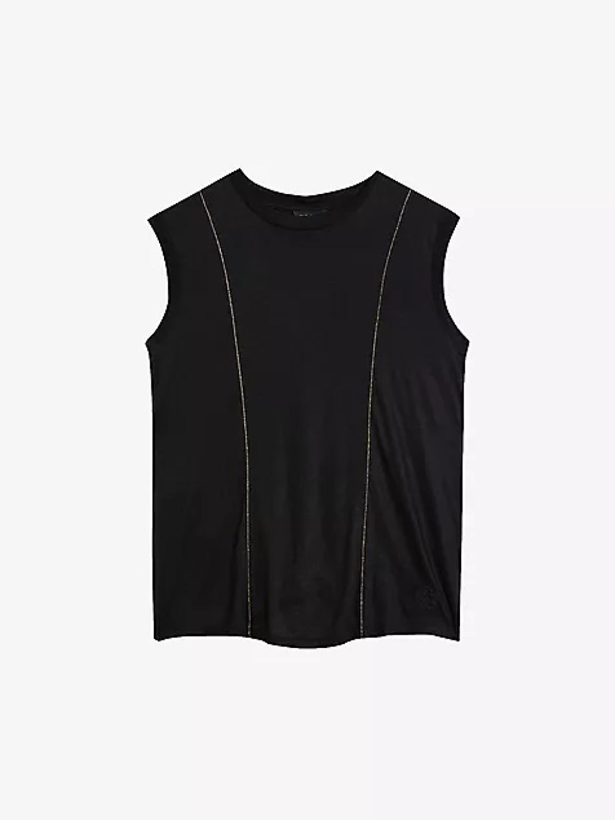 TED BAKER Kimye Ladies Black Sleeveless Chain Detail Boxy Top (4) UK14 BNWT