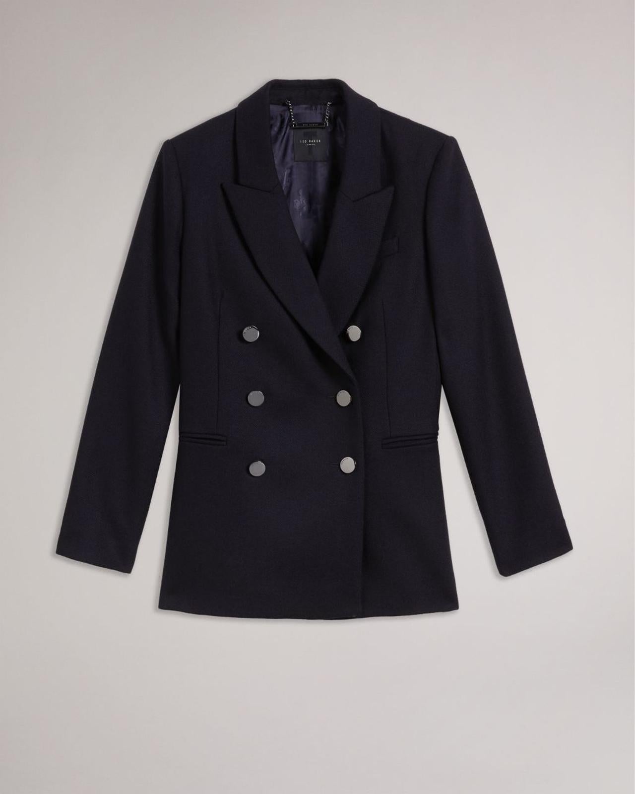TED BAKER Owain Navy Blue Relaxed Fit Double Breasted Blazer Jacket 5 UK16 BNWT