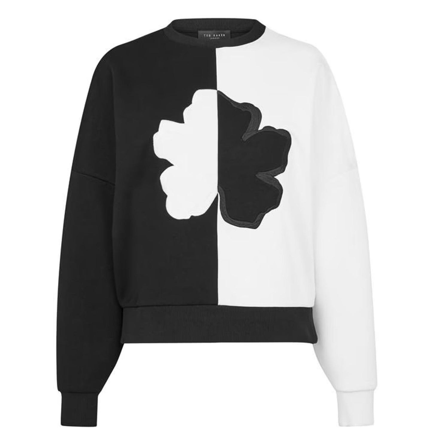 TED BAKER Nhataly Black & White Colour Block Crew Sweatshirt (4) UK14 BNWT