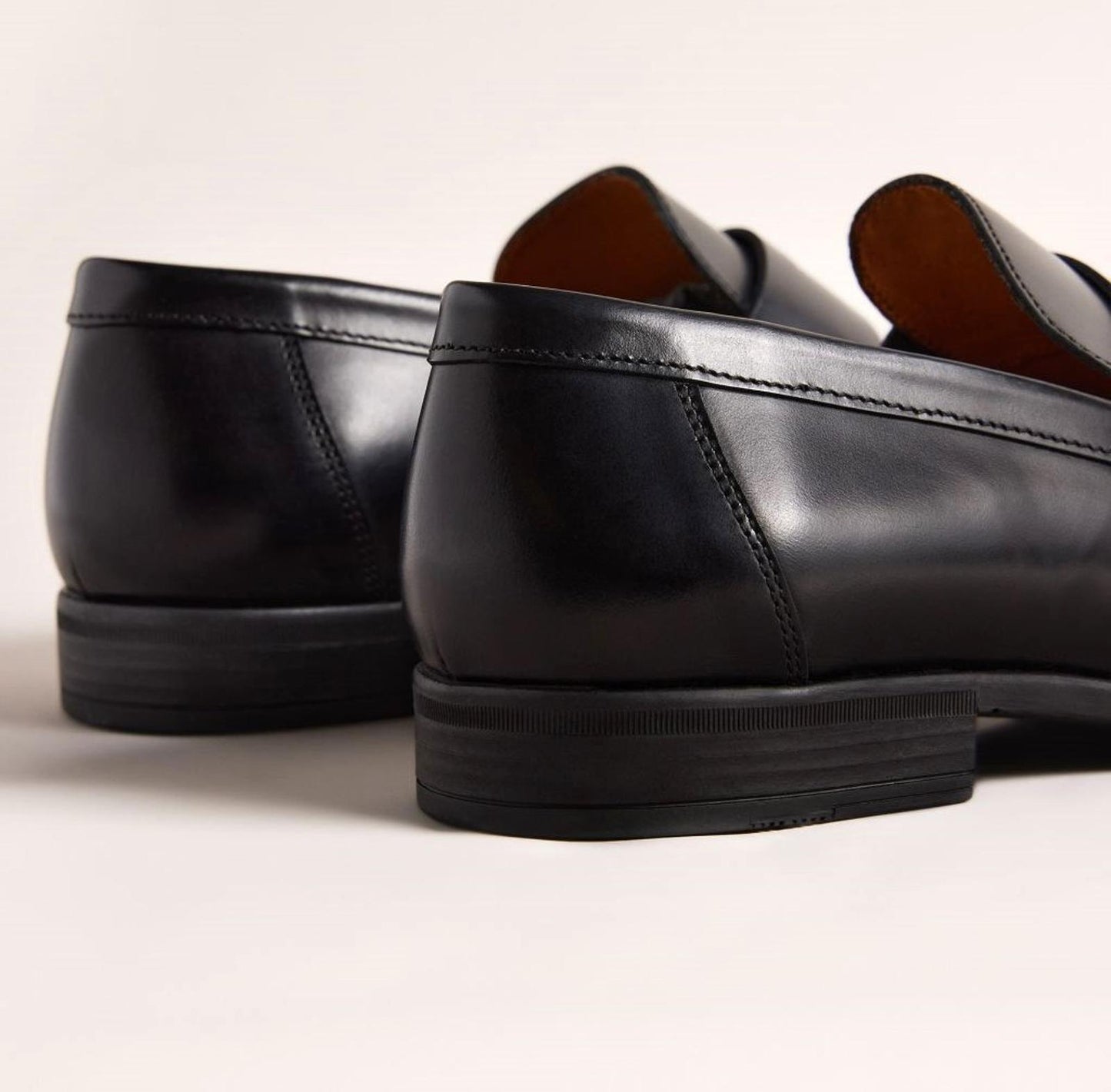 TED BAKER Benjy Men's Black Leather Slip On Round Toe Loafer Shoes EU42 UK8 BNIB