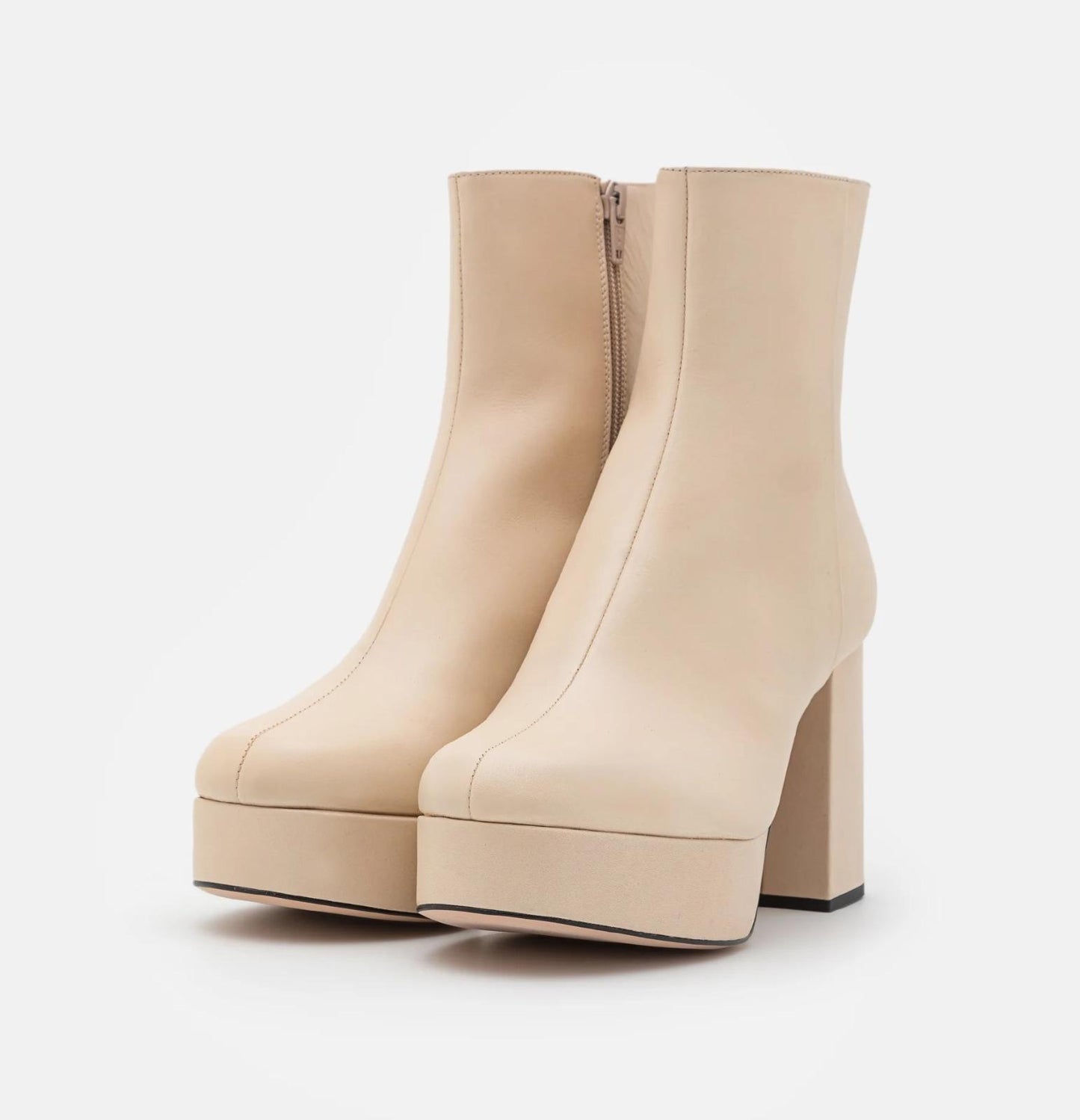 TED BAKER Dayli Ladies Ercu Beige Leather Platform Ankle Boot EU41 UK8 BNIB