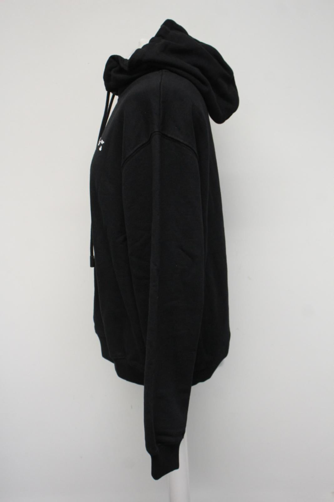OFF-WHITE Ladies Black Cotton Long Sleeve Hooded Sweatshirt Size L NEW