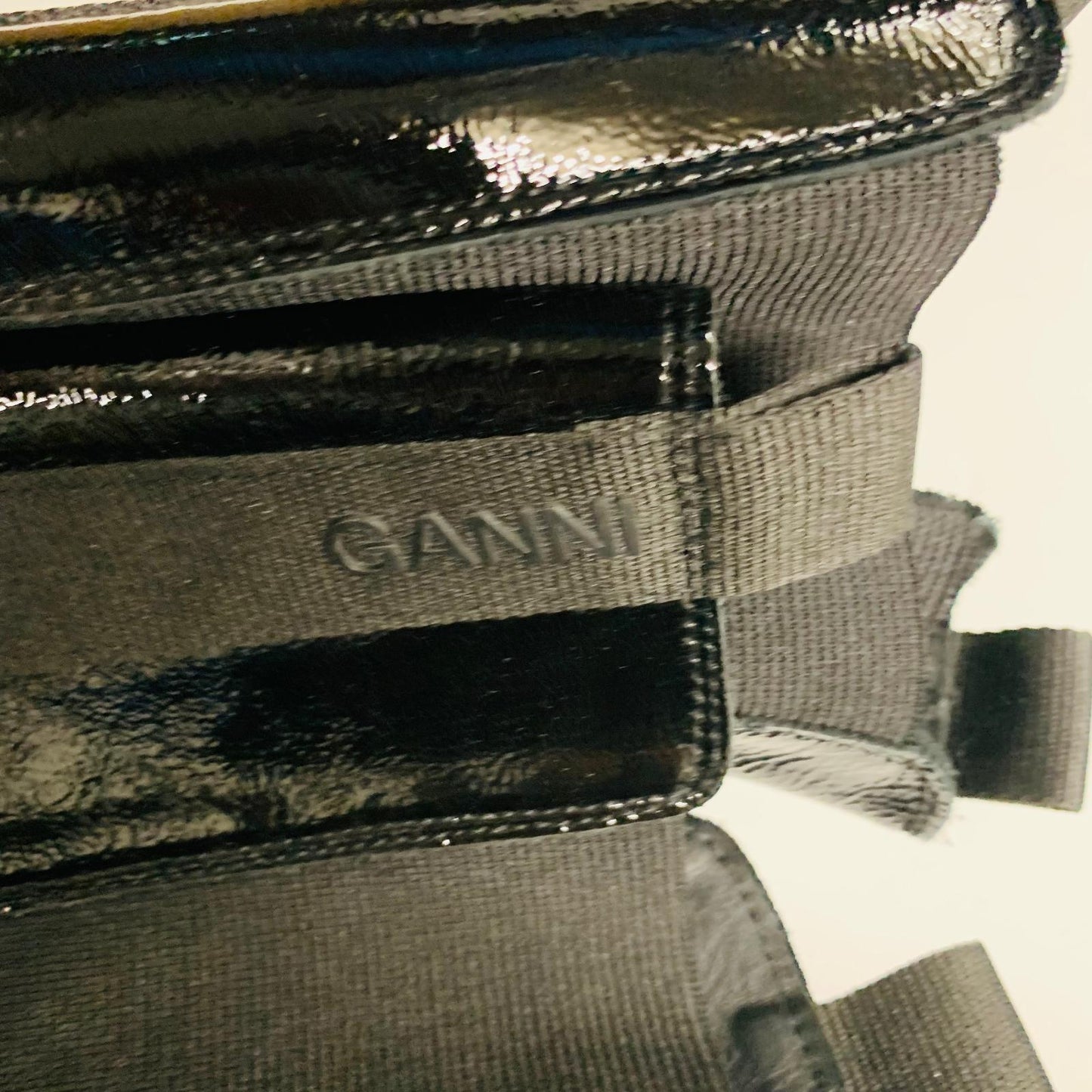 GANNI Ladies Black Tall Calf Gusset Chelsea 80 High Boot Biker UK7 NEW