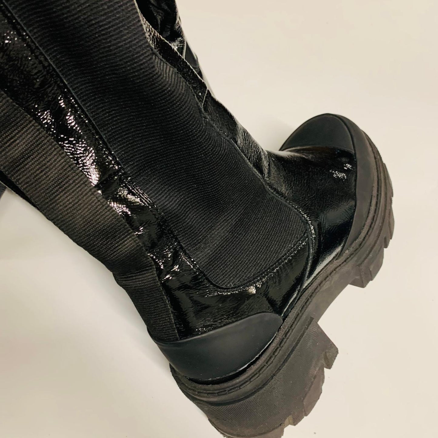GANNI Ladies Black Tall Calf Gusset Chelsea 80 High Boot Biker UK7 NEW