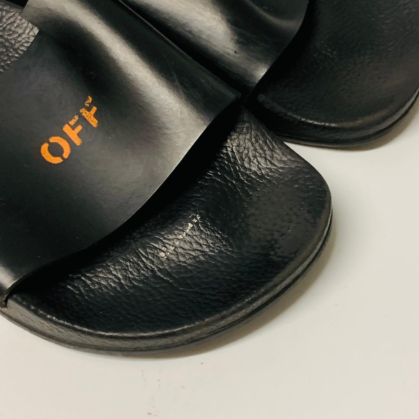 OFF-WHITE Ladies Black Orange Text Classic Slider Slip On Sandal UK6 NEW