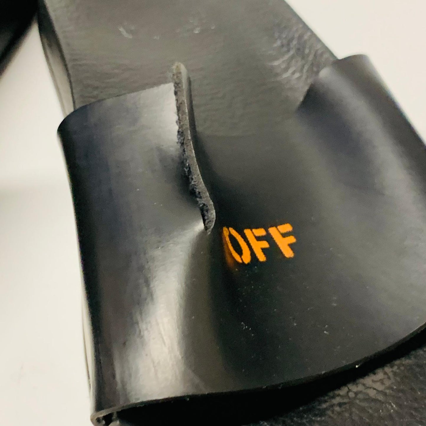 OFF-WHITE Ladies Black Orange Text Classic Slider Slip On Sandal UK6 NEW