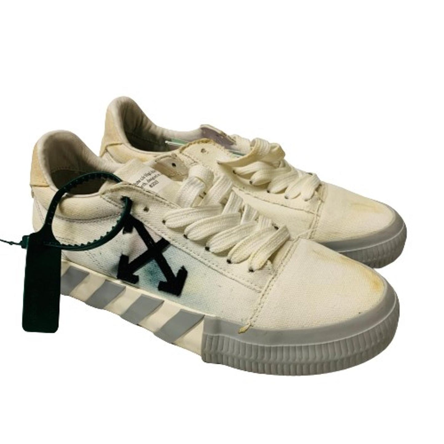 OFF-WHITE Ladies Vulcanized Arrow White Grey Sole Trainer Sneaker Canvas UK5 NEW