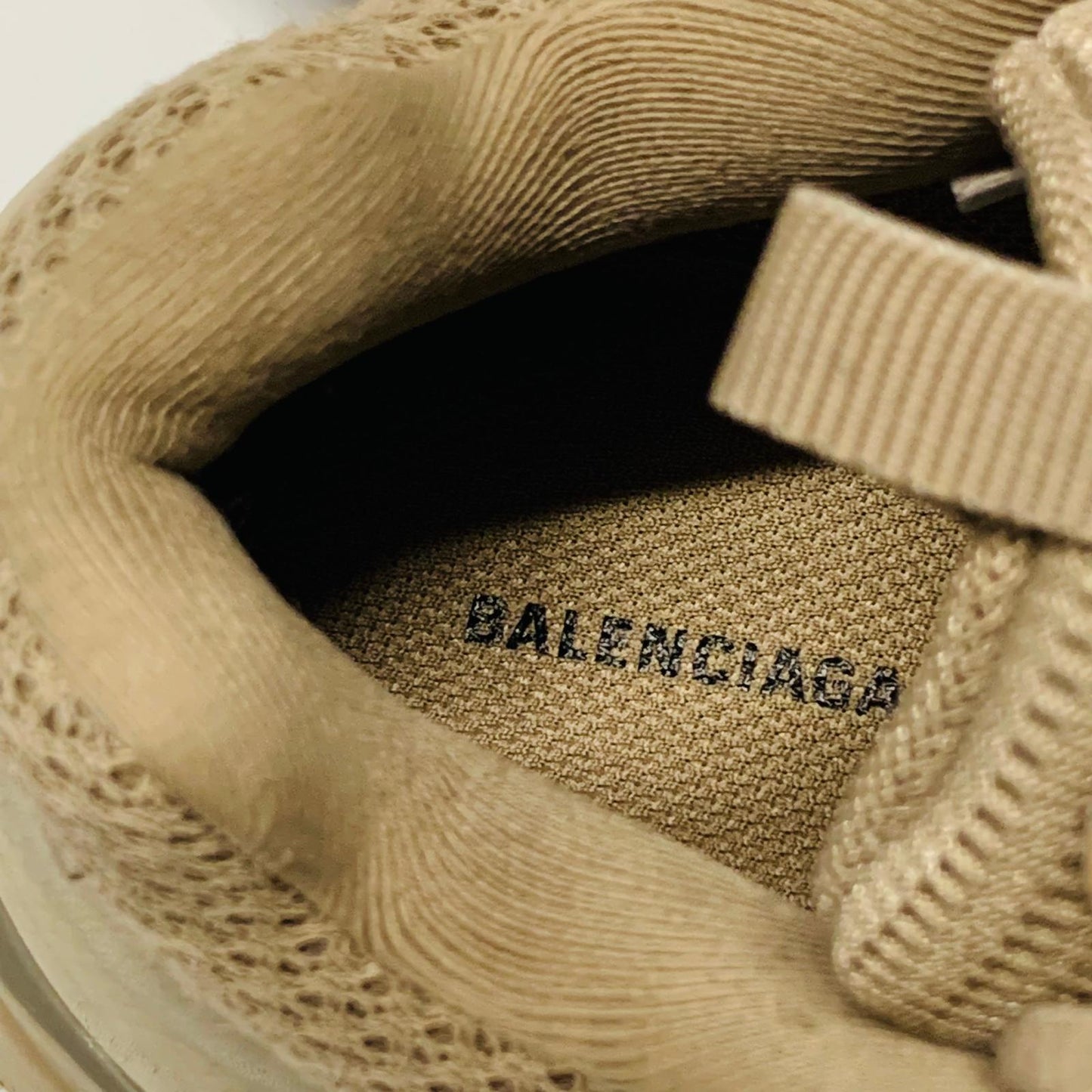 BALENCIAGA Ladies Beige Pink Neutral Lace Track 3 Sneaker Trainer UK5 NEW