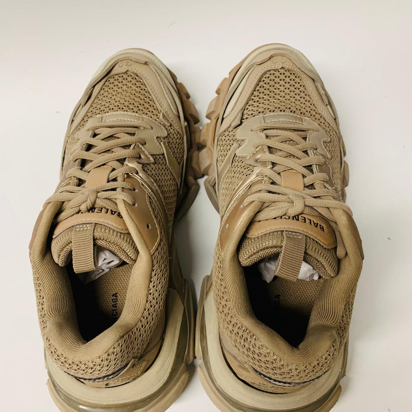BALENCIAGA Ladies Beige Pink Neutral Lace Track 3 Sneaker Trainer UK5 NEW