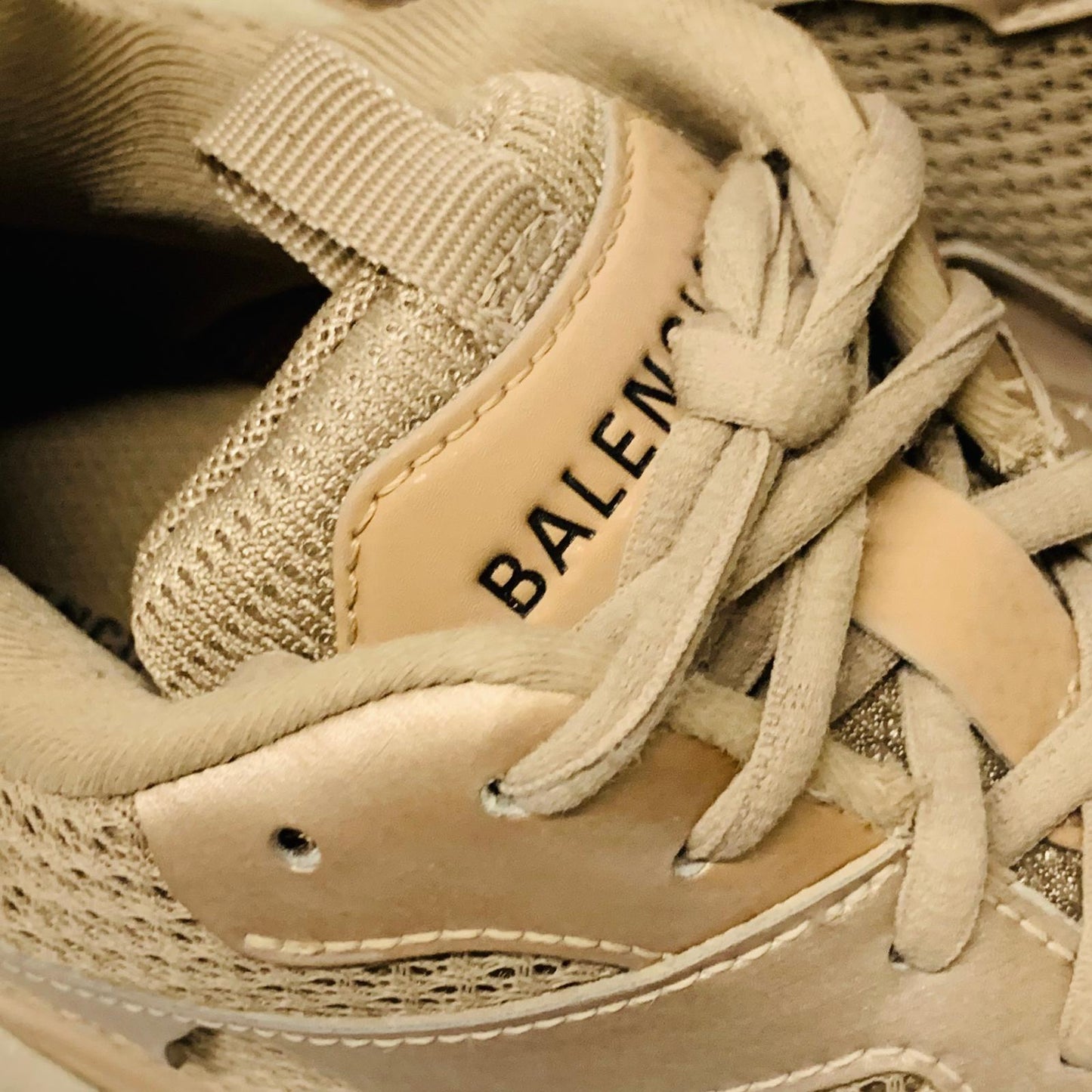 BALENCIAGA Ladies Beige Pink Neutral Lace Track 3 Sneaker Trainer UK5 NEW