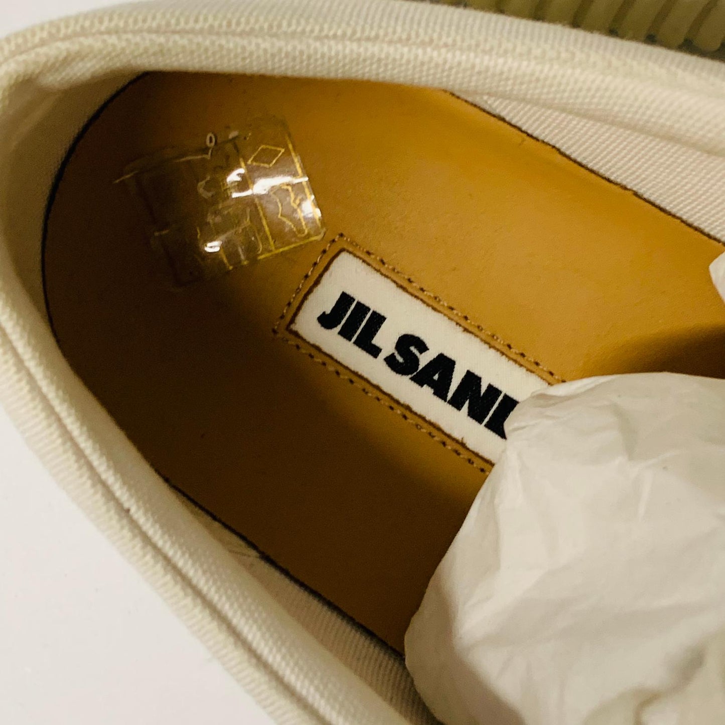 JIL SANDER Ladies White Platform Classic Sneaker Canvas Trainer Sneaker UK7 NEW