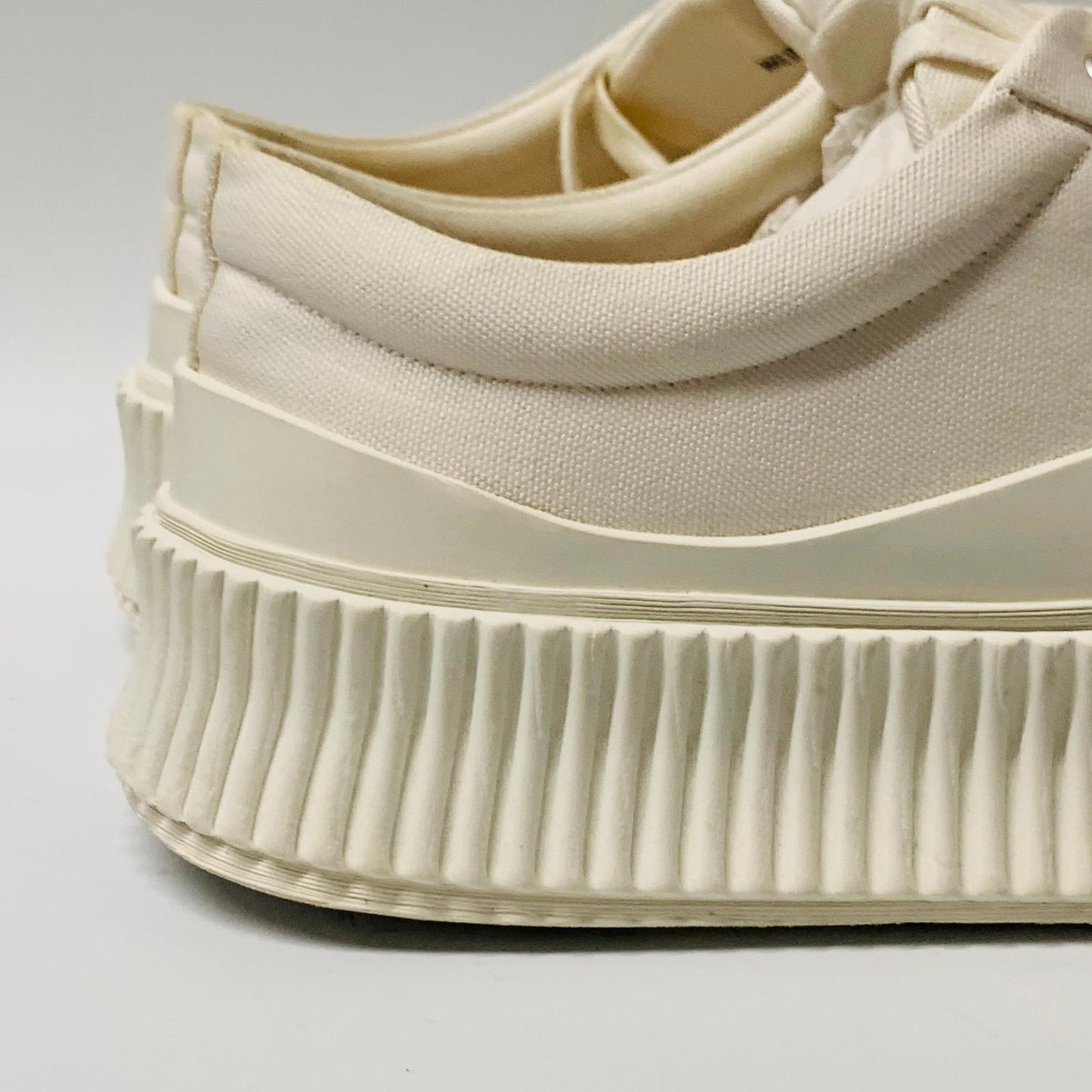JIL SANDER Ladies White Platform Classic Sneaker Canvas Trainer Sneaker UK7 NEW