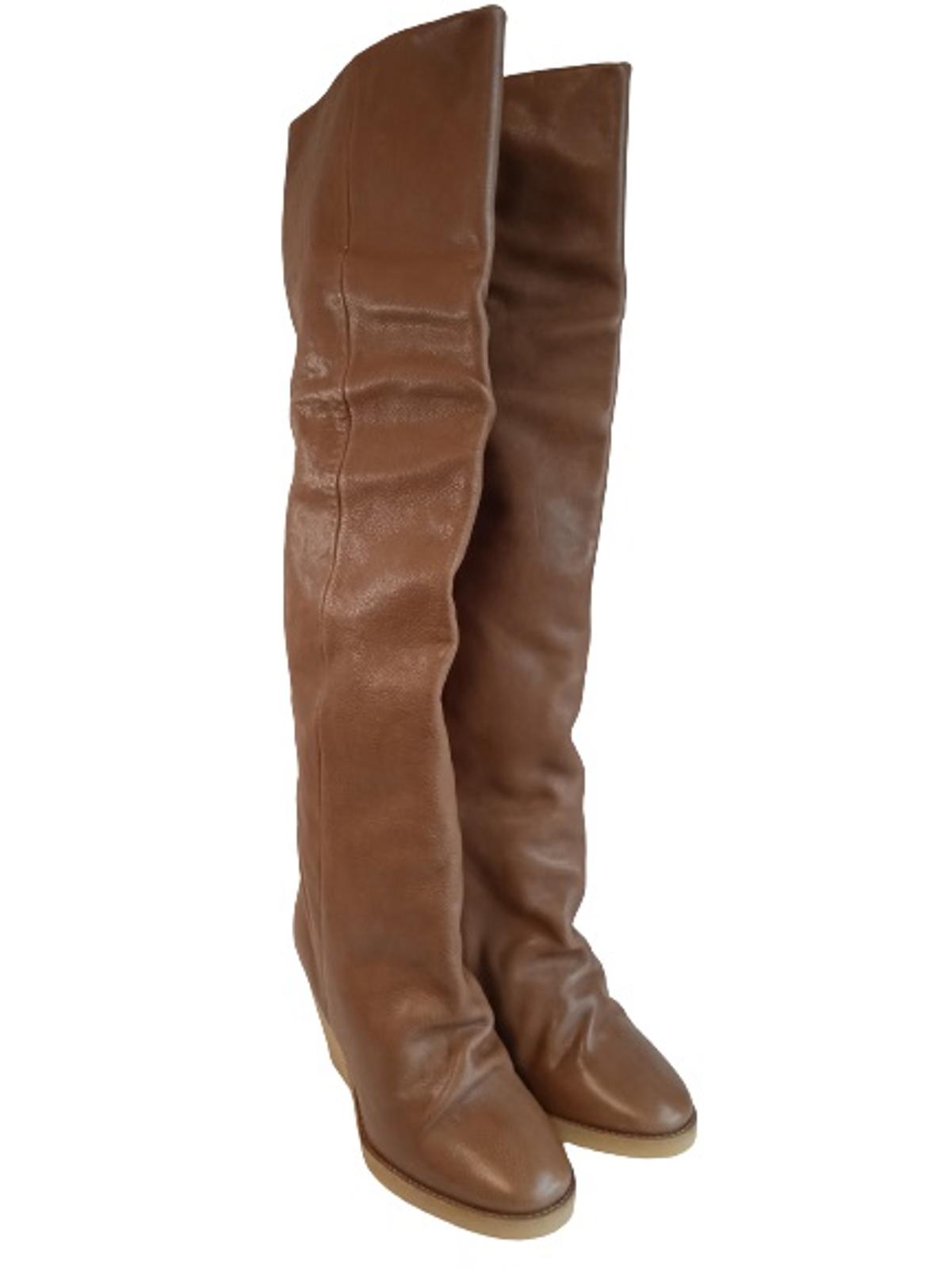 ISABEL MARANT Ladies Brown Leather Knee-High Tilin Boots Size IT40 UK7 NEW