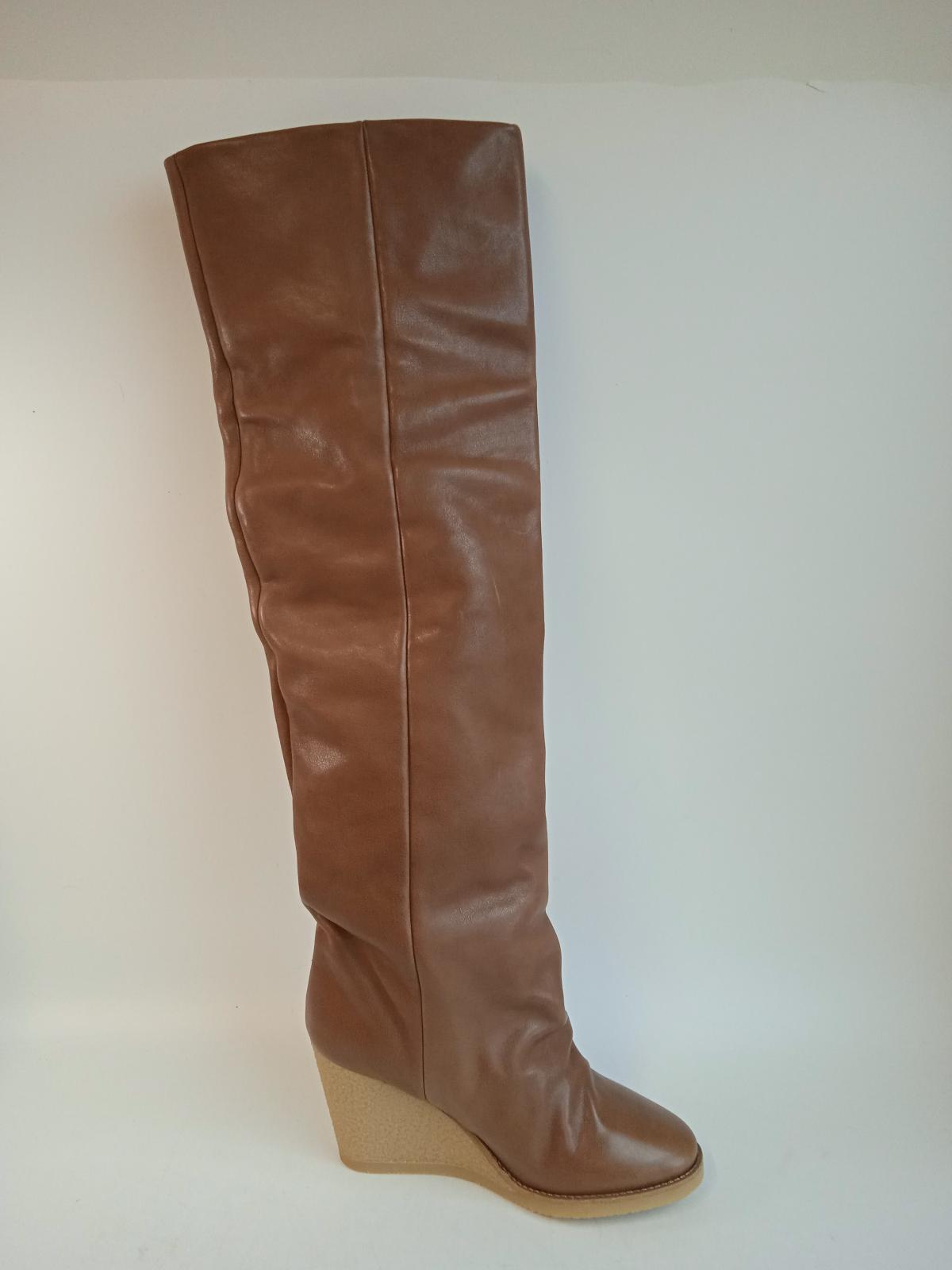 ISABEL MARANT Ladies Brown Leather Knee-High Tilin Boots Size IT40 UK7 NEW