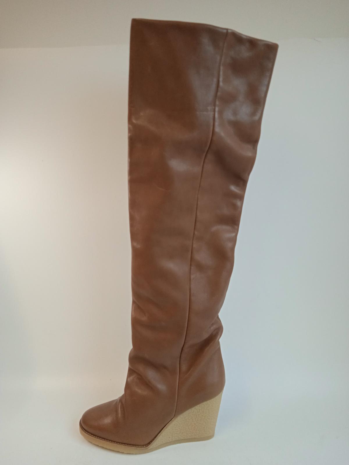ISABEL MARANT Ladies Brown Leather Knee-High Tilin Boots Size IT40 UK7 NEW