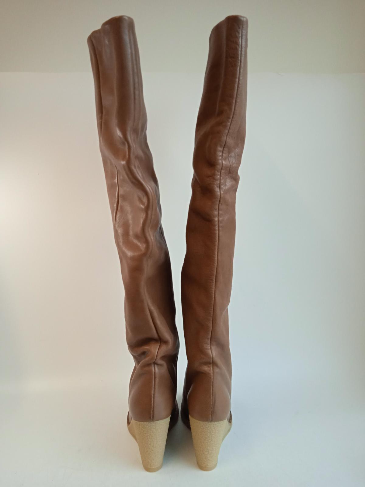 ISABEL MARANT Ladies Brown Leather Knee-High Tilin Boots Size IT40 UK7 NEW